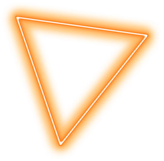 Glowing Orange Neon Triangle